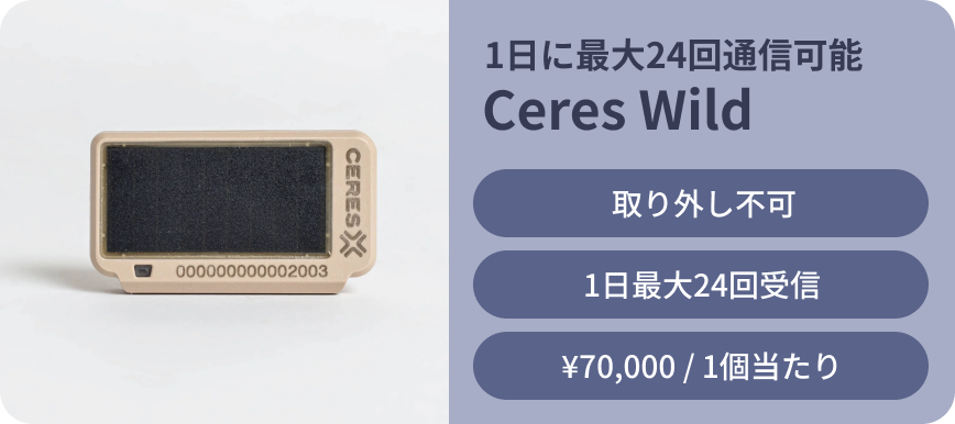 1日に最大24回通信可能 Ceres Wild